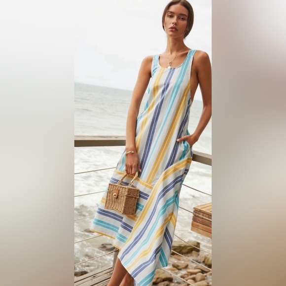 NWT Anthropologie Women’s Boho Awning Striped Pocket Maxi Dress - Picture 3 of 5